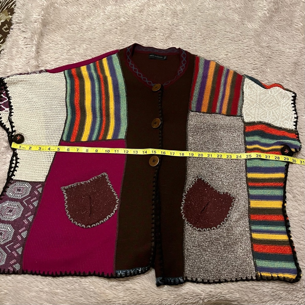 Mario Hernandez Multicolor Patchwork Cardigan Pon… - image 7